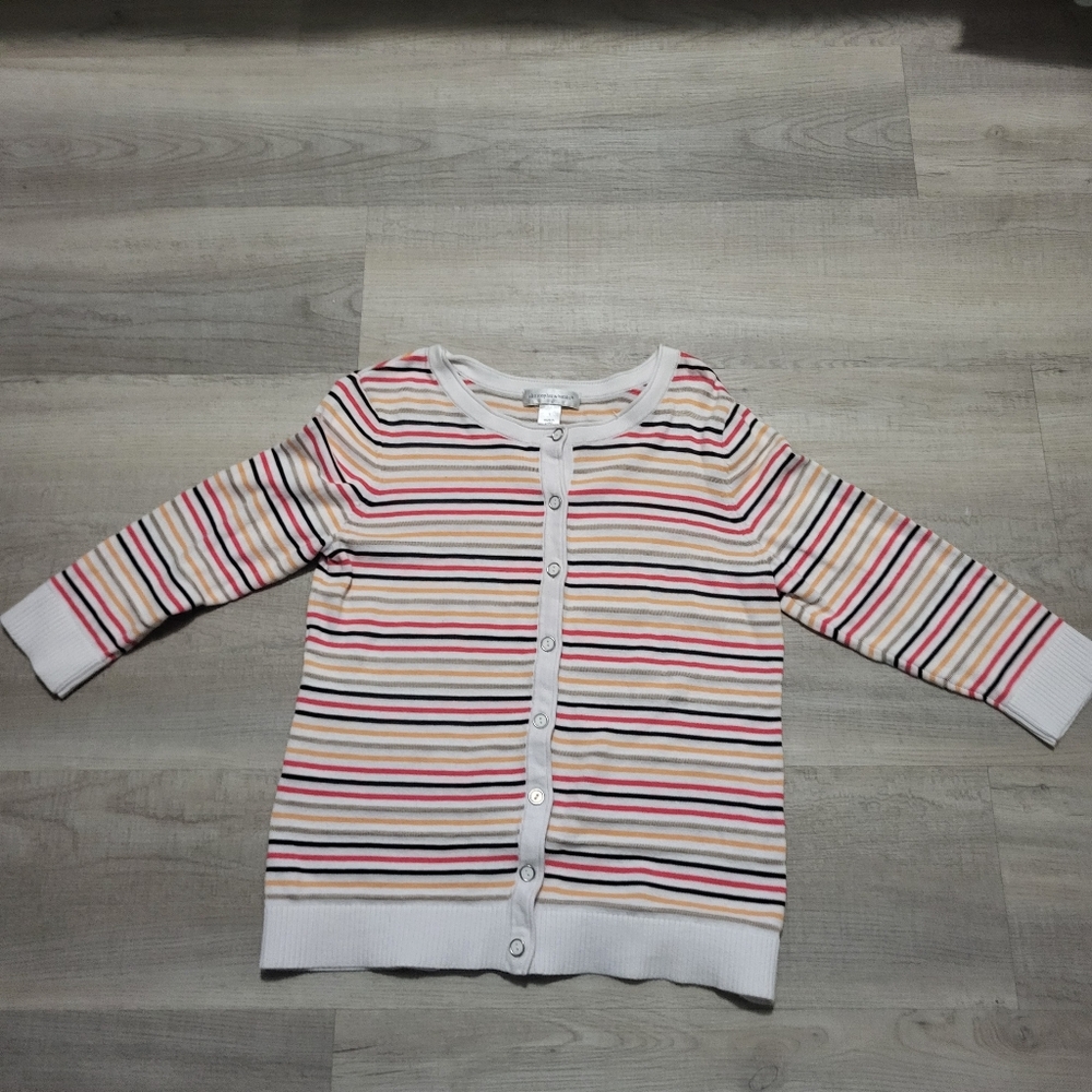 Christopher & Banks Multicolored Knit Sweater with Buttons. Size Small.